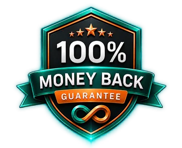 100% money back guarantee badge